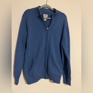 L.L. Bean Men's Zip-Up Sweater in Blue